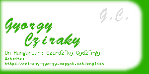gyorgy cziraky business card